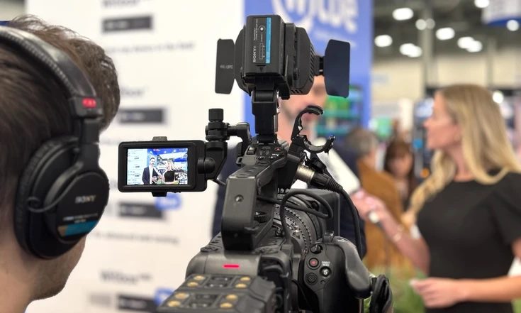 Witbe team being filmed during NAB 2024 in Las Vegas.